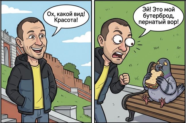 Пример комикса в стиле карикатуры